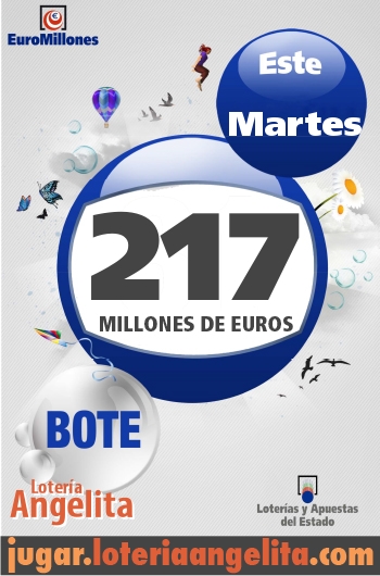 Martes 5, Bote de 217.000.000 euros en Euromillones