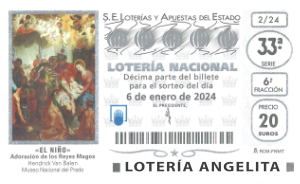Lotería Angelita. Sorteo Extraordinario de El Niño. Sábado, 06 de Enero del 2024