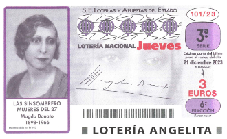 Lotería Angelita. Sorteo del Jueves. Jueves, 21 de Diciembre del 2023